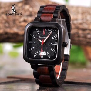 BOBO BIRD R09 Square Dial Wooden Watch