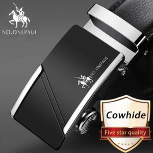NO.ONEPAUL Brand Fashion Automatic Buckle Black Belt