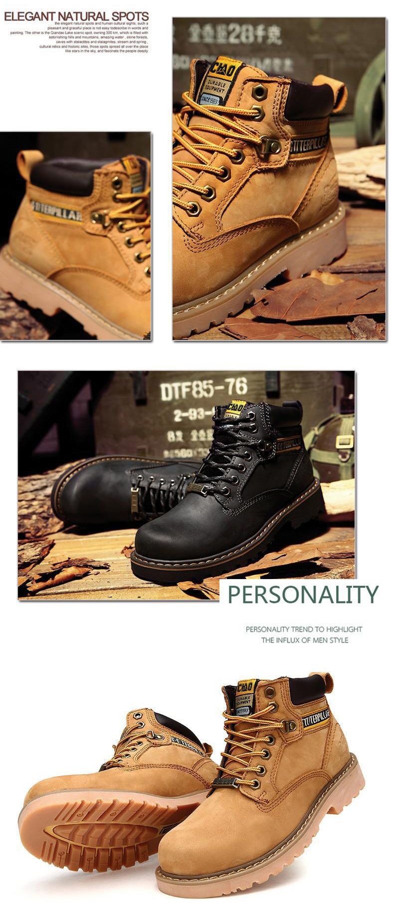 CAT British Style Steel Toe Labor Safety Shoes Wily Bear