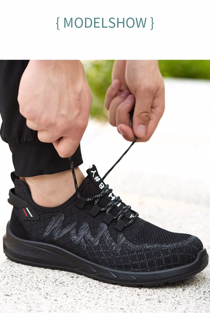 Ultra lightweight PU injected sole safety shoe for long work shifts